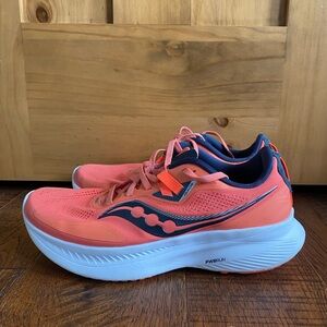 Saucony Guide 15 Pink and Blue Athletic Shoes with Cushioned Midsole